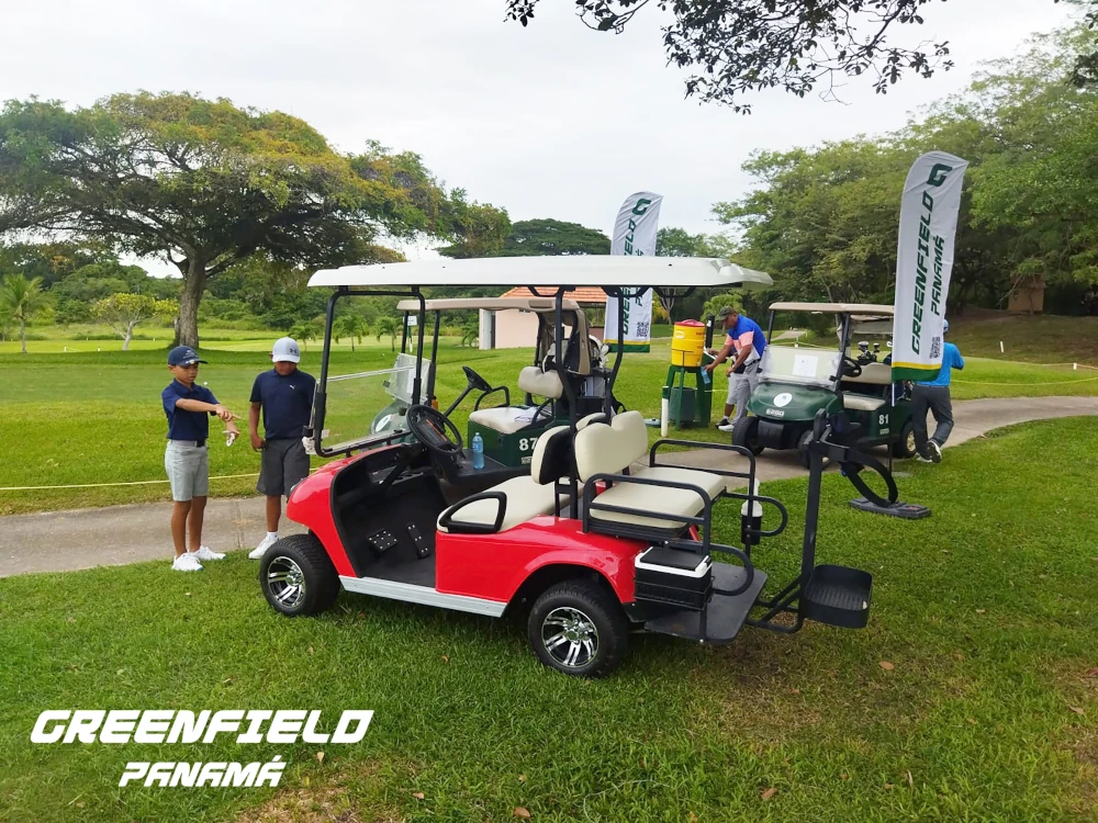 Golpe de salida con fondo de palmeras